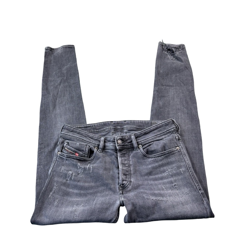Diesel Sleenker Distressed Black Skinny Stretch Denim Jeans 30X32 009JN